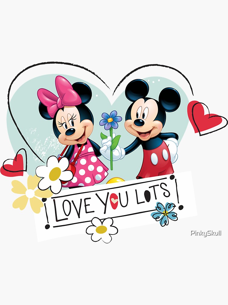 Mickey Minnie Love you Lots  Sticker for Sale by PinkySkull