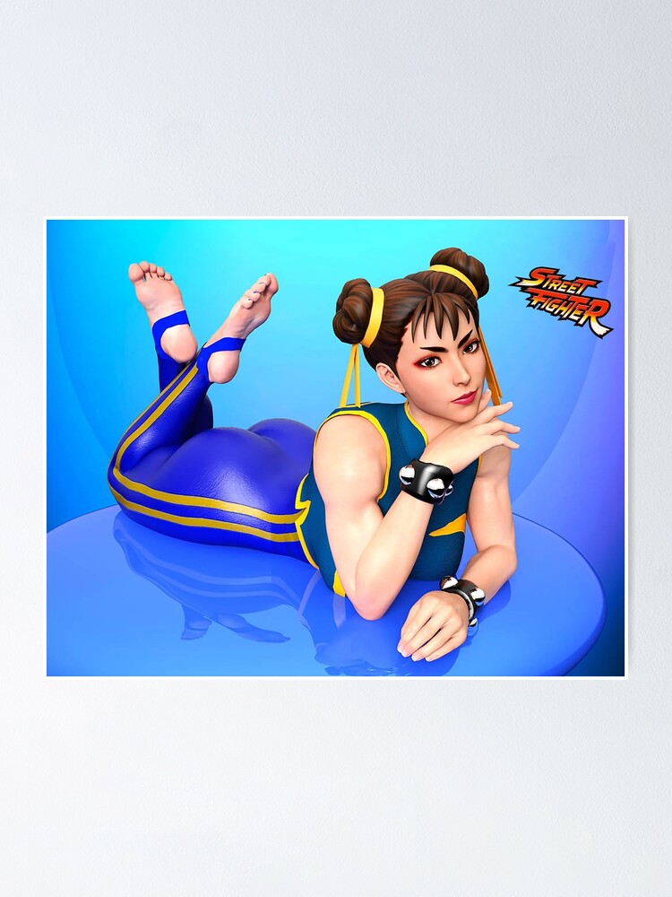 Chun Li Modeling with Street Fighter Logo Poster for Sale by