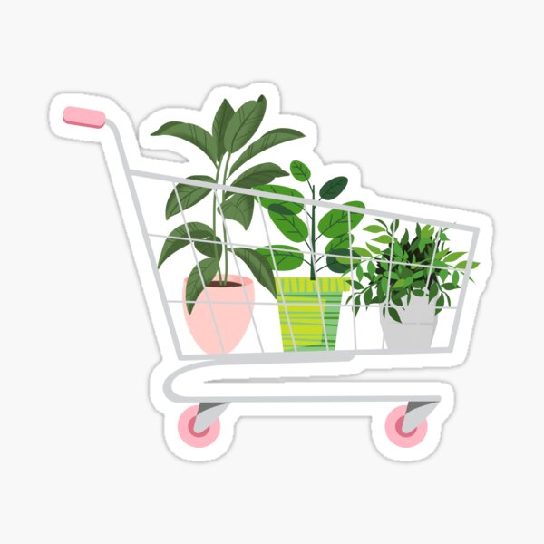plant friends shopping cart Sticker