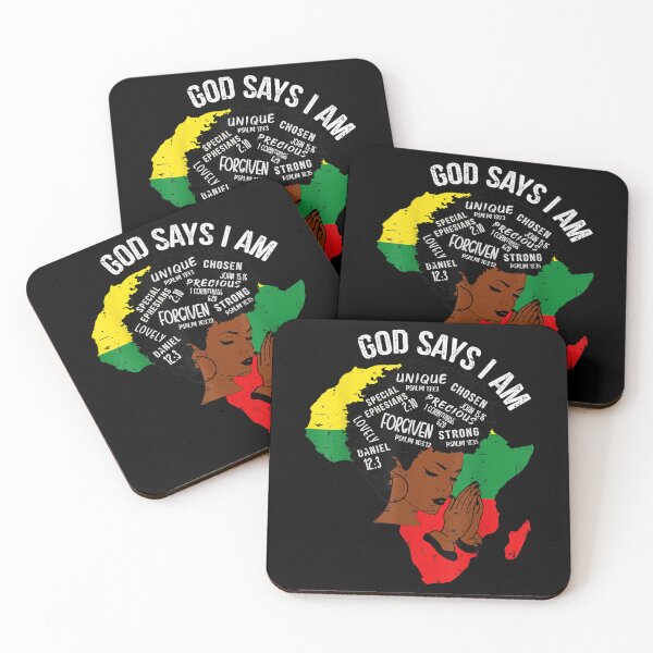 Item preview, God Says I Am Strong Afro Woman Black History Month  designed and sold by mchargue12.