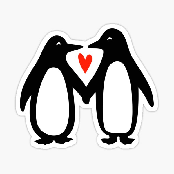 Item preview, Penguins in Love Cute Couple Holding Hands designed and sold by Jenn Inashvili.
