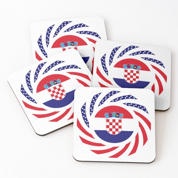 Item preview, Croatian American Multinational Patriot Flag Series designed and sold by Carbon-Fibre Media.