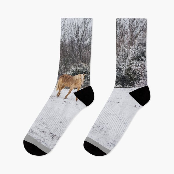 Item preview, Blonde Horse In The Snow designed and sold by mljdwhite.