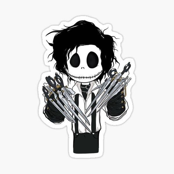 “JACK SCISSORHANDS” Sticker for Sale by Raven Fisher | Redbubble