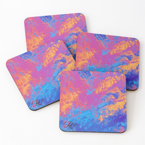 Pink Abstract Coasters (Set of 4)