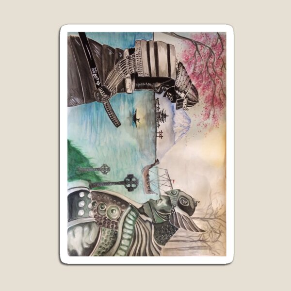 Samurai vs. Viking Magnet