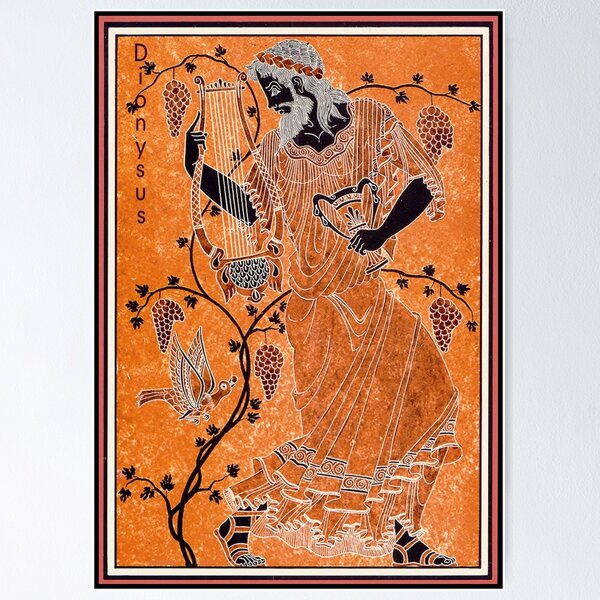 Item preview, DIONYSUS: Vintage Greek God of Agriculture and Vegetation  Print designed and sold by posterbobs.