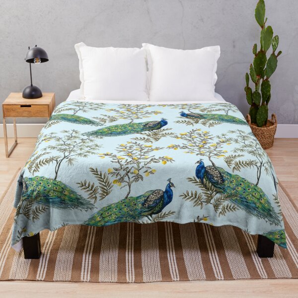 Item preview, Exotic chinoiserie peacocks designed and sold by SweetThreads79.