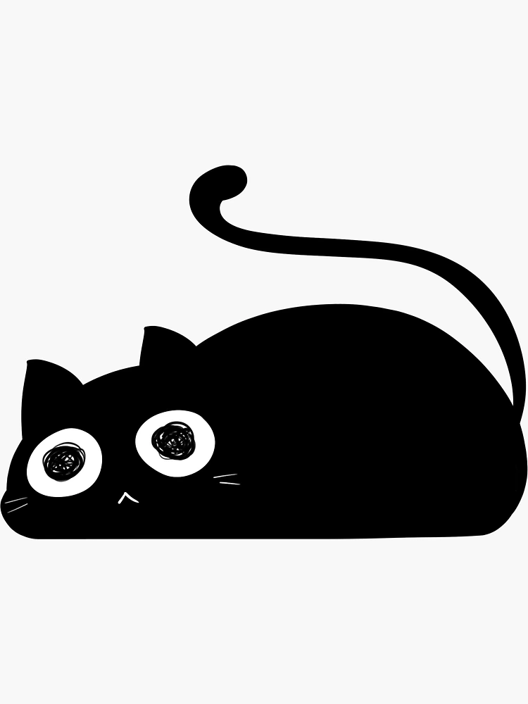 Simple Black Cat Sticker, HQ3, Black Cat, Cute, Adorable, Illustration,  Kitty Cat, Gift for Kids, Gift for Cat Lover, Kitten, Gift for Kids 