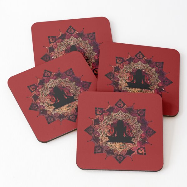 Item preview, Ruby Red Lotus Mandala Art designed and sold by ThatMandalaShop.