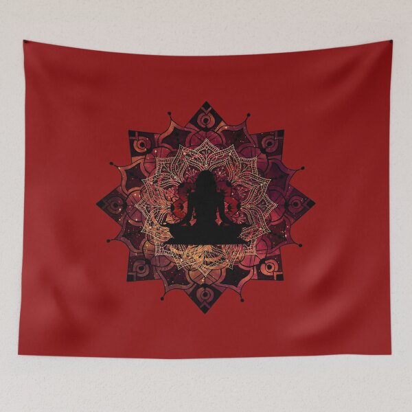 Item preview, Ruby Red Lotus Mandala Art designed and sold by ThatMandalaShop.