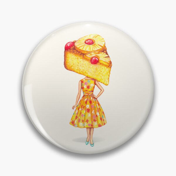 Item preview, Cake Head Pin-Up: Pineapple Upside-down Cake designed and sold by Kelly  Gilleran.