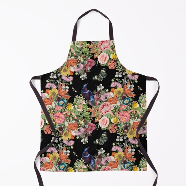 Item preview, Romantic Flora with Cotinga Cordon-Bleu Bird in Black designed and sold by Trish Dish.