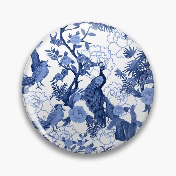Item preview, Chinoiserie style with peacocks designed and sold by SweetThreads79.
