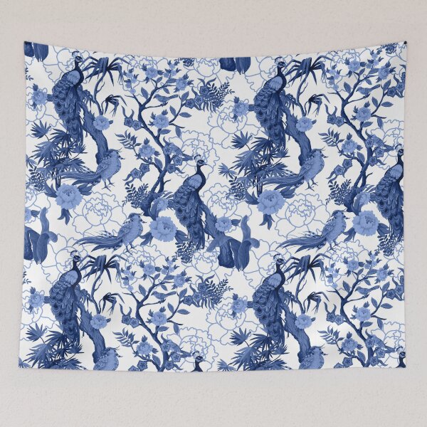 Aperçu de l'œuvre Style chinoiserie avec des paons créée et vendue par SweetThreads79.