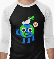 Weltfrieden & amp; Liebe Baseballshirt mit 3/4-Arm