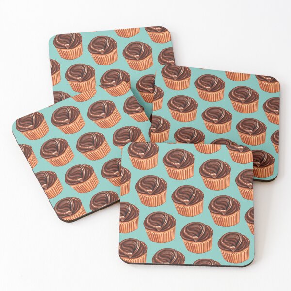 Item preview, Chocolate Cupcake Pattern - Teal designed and sold by Kelly  Gilleran.
