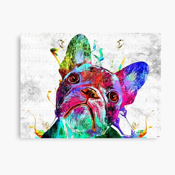 French Bulldog Grunge Canvas Print