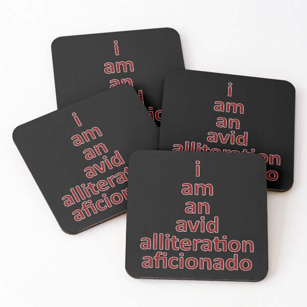 Item preview, I Am An Avid Alliteration Aficionado, Fun Word Pun Maroon Letters designed and sold by artfulnotebook.