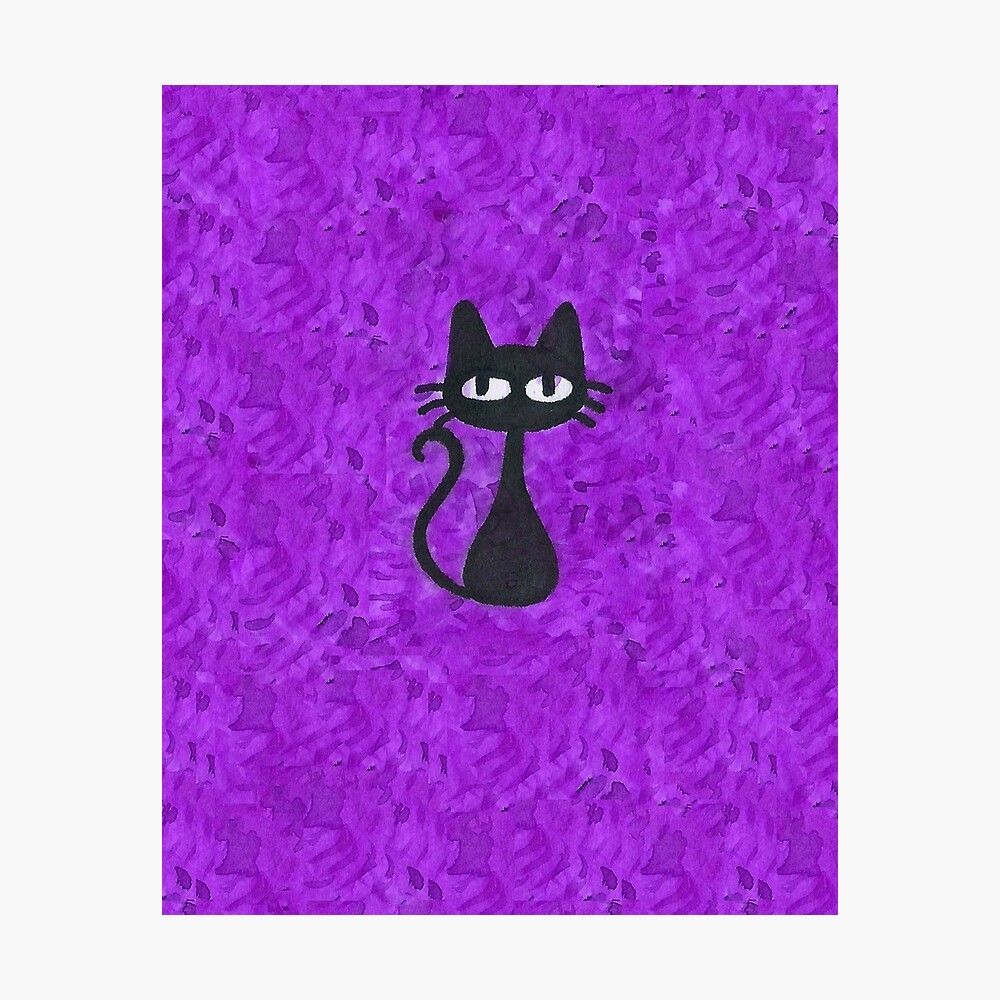 pix Purple Cat Aesthetic black cat with purple background poster by kittysnake redbubble