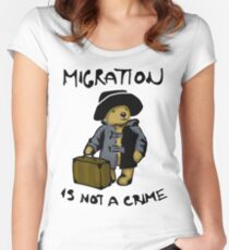 Migration is not a crime Women's Fitted Scoop T-Shirt