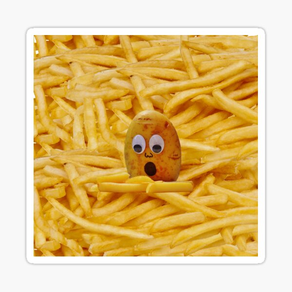 Mourning the French Fries, Funny, Joke, Potato, Potatoes, Fries Sticker