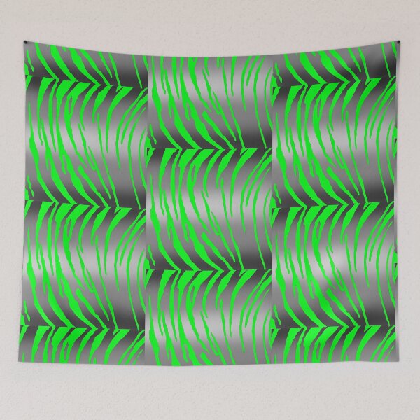 Item preview, Silver Tiger Stripes Green designed and sold by blakcirclegirl.
