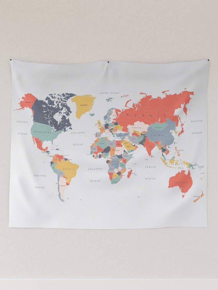 Large world map online tapestry