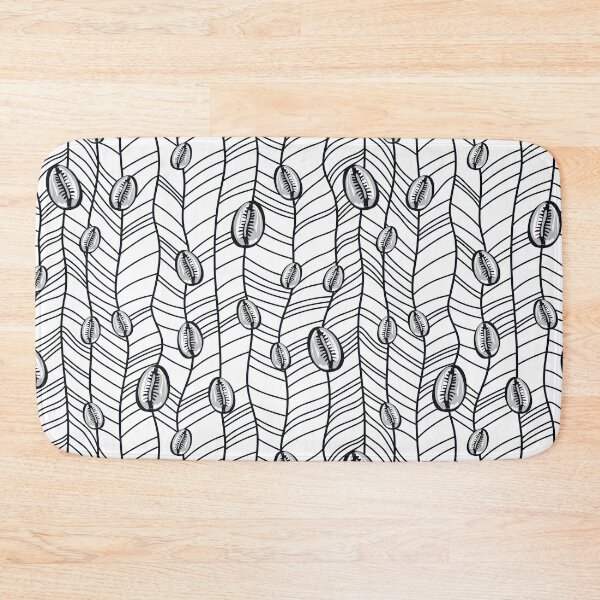 Item preview, Monochrome cowrie shell surface pattern designed and sold by TheArtDesk.