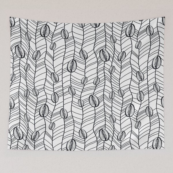 Item preview, Monochrome cowrie shell surface pattern designed and sold by TheArtDesk.