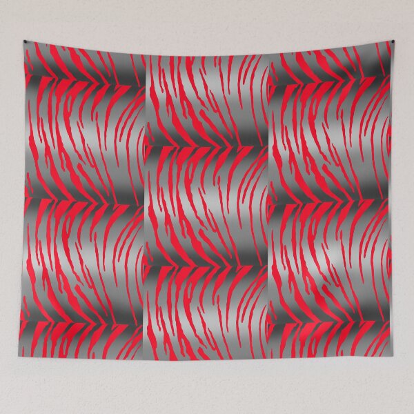 Item preview, Silver Tiger Stripes Red designed and sold by blakcirclegirl.