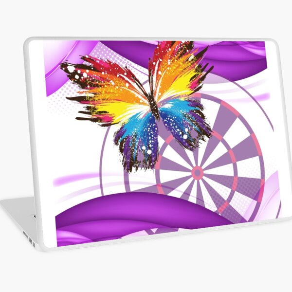 Butterfly And Dartboard Ladies Darts Shirt Laptop Skin