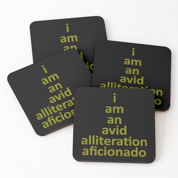 Item preview, I Am An Avid Alliteration Aficionado, Clever Word Pun Olive Green Letters designed and sold by artfulnotebook.