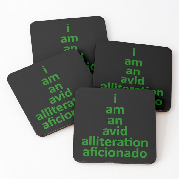 Item preview, I Am An Avid Alliteration Aficionado, Cute Word Pun Green Letters designed and sold by artfulnotebook.