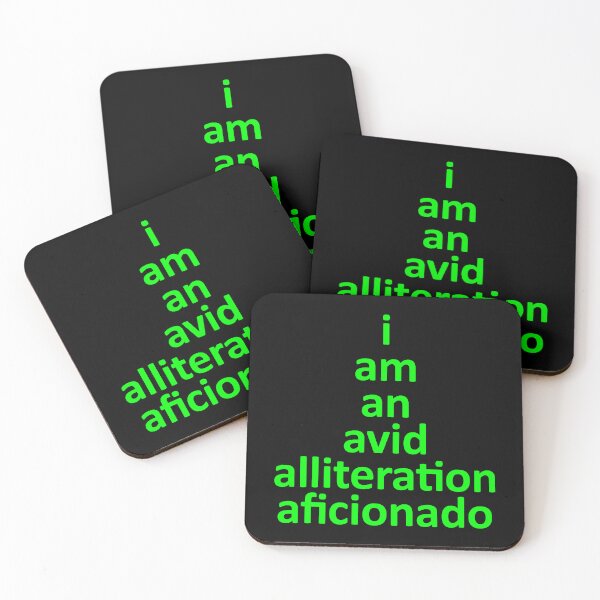 Item preview, I Am An Avid Alliteration Aficionado, Fun Word Pun Lime Letters designed and sold by artfulnotebook.