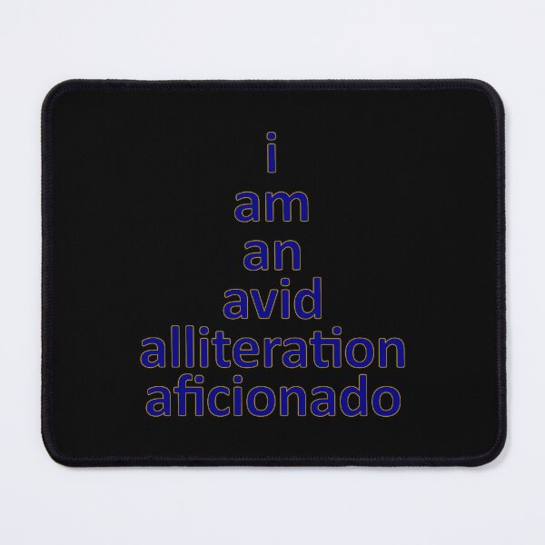 Item preview, I Am An Avid Alliteration Aficionado, Fun Word Pun Navy Blue Letters designed and sold by artfulnotebook.