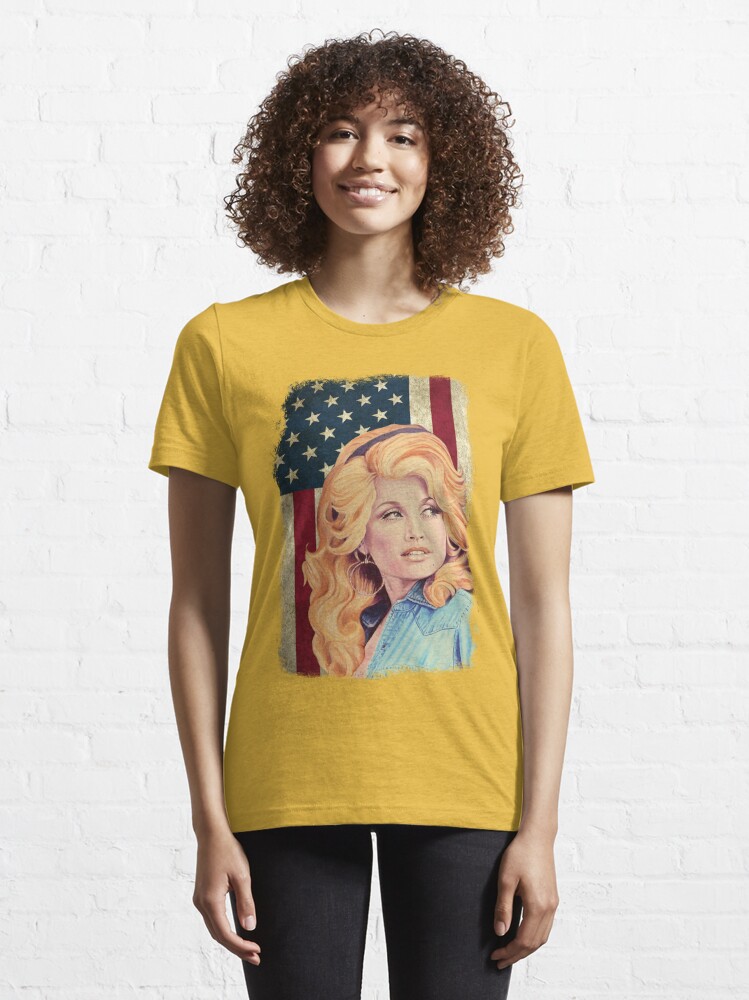 Disover Vintage American Flag Dolly Parton Essential T-Shirt