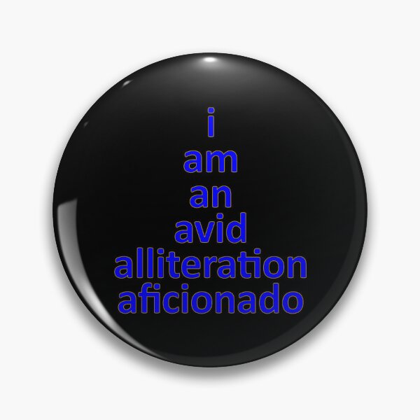 Item preview, I Am An Avid Alliteration Aficionado, Interesting Word Pun Blue Letters designed and sold by artfulnotebook.