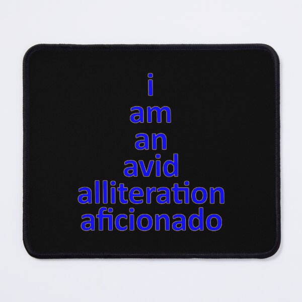 Item preview, I Am An Avid Alliteration Aficionado, Interesting Word Pun Blue Letters designed and sold by artfulnotebook.