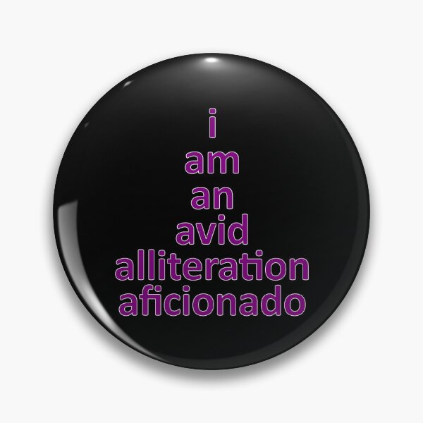 Item preview, I Am An Avid Alliteration Aficionado, Fun Word Pun Purple Letters designed and sold by artfulnotebook.
