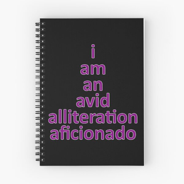 Item preview, I Am An Avid Alliteration Aficionado, Fun Word Pun Purple Letters designed and sold by artfulnotebook.