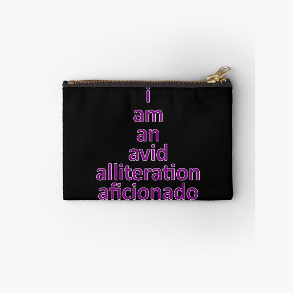 Item preview, I Am An Avid Alliteration Aficionado, Fun Word Pun Purple Letters designed and sold by artfulnotebook.