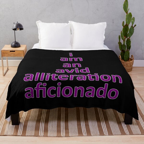 Item preview, I Am An Avid Alliteration Aficionado, Fun Word Pun Purple Letters designed and sold by artfulnotebook.