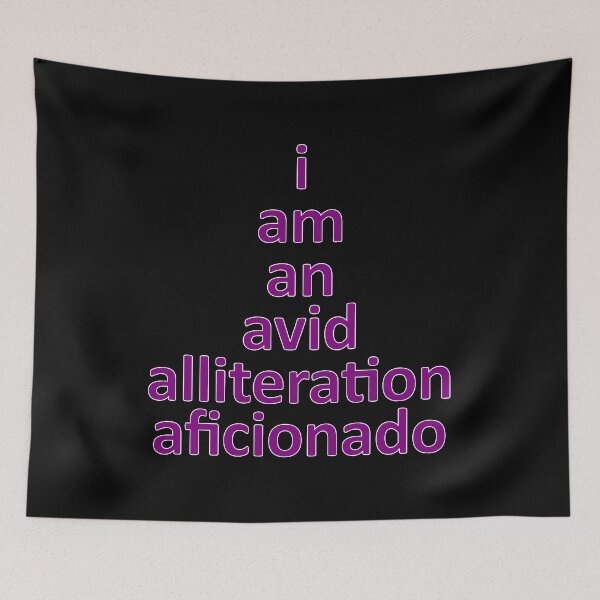 Item preview, I Am An Avid Alliteration Aficionado, Fun Word Pun Purple Letters designed and sold by artfulnotebook.