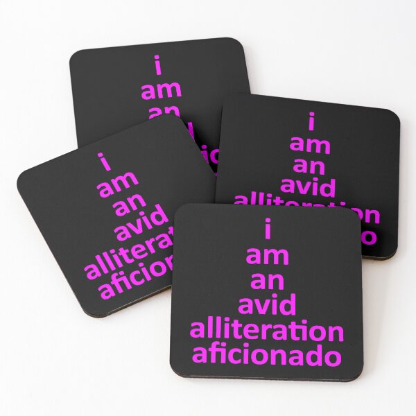 Item preview, I Am An Avid Alliteration Aficionado, Cool Word Pun Fuchsia Letters designed and sold by artfulnotebook.