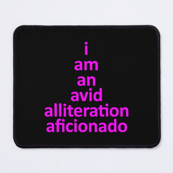 Item preview, I Am An Avid Alliteration Aficionado, Cool Word Pun Fuchsia Letters designed and sold by artfulnotebook.