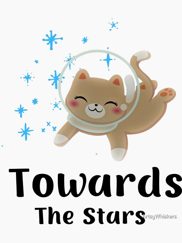 Thumbnail 3 of 3, Sticker, Towards The Stars designed and sold by ArtsyWhiskers.