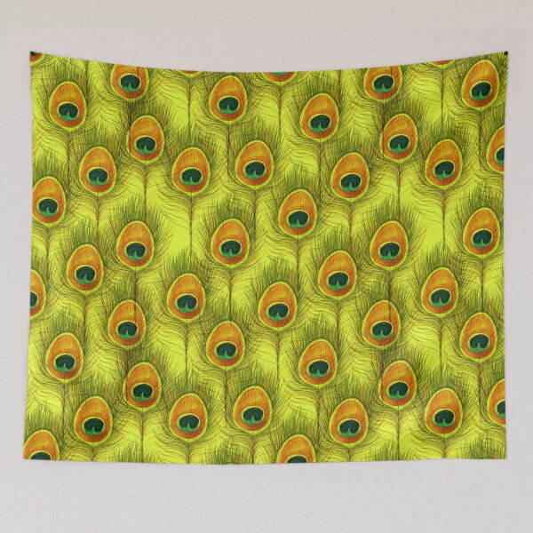 Aperçu de l'œuvre Plume de paon jaune aquarelle créée et vendue par SweetTea4U.