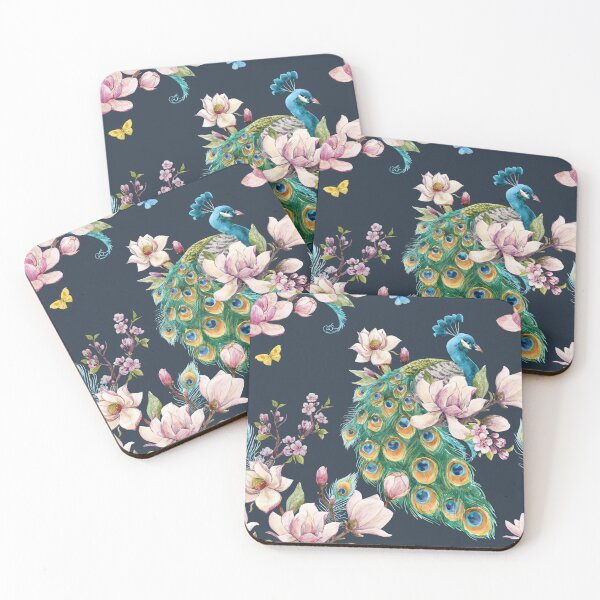 Aperçu de l'œuvre Paons de printemps floral aquarelle créée et vendue par SweetTea4U.