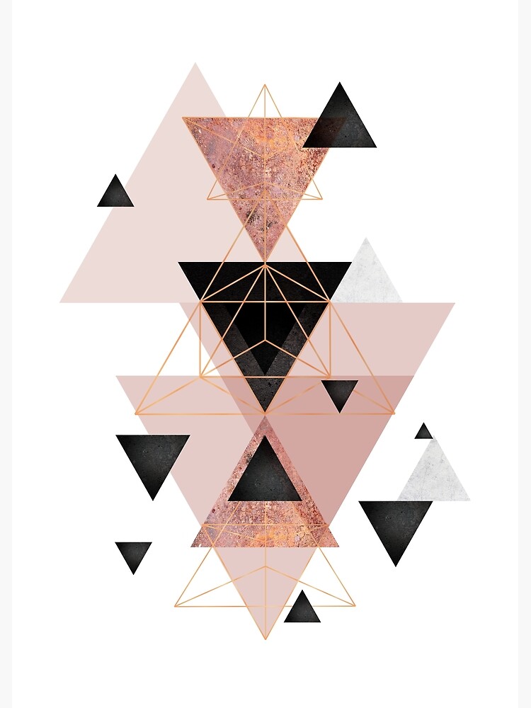 Disover Geometric in blush and rose gold Premium Matte Vertical Poster